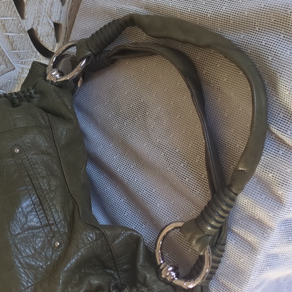 b. makowsky Leather Grean Shoulder Hobo Bag - Picture 13 of 17